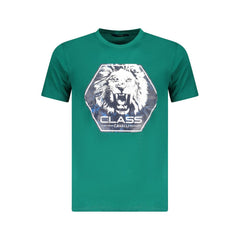 Cavalli Class Grünes Baumwoll-T-Shirt für Herren