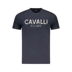 Cavalli Class Blaues Baumwoll-Herren-T-Shirt