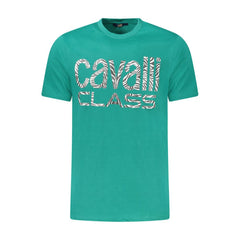Cavalli Class Grünes Baumwoll-T-Shirt für Herren