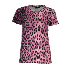 Cavalli Class Rosa Baumwoll-Damen-T-Shirt