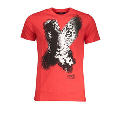 Cavalli Class Rosso Herren T-Shirt aus Baumwolle