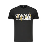 Cavalli Class Black Cotton Men T-Shirt