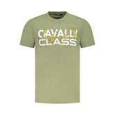 Cavalli Class Green Cotton Men T-Shirt