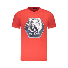 Cavalli Class Rotes Herren T-Shirt aus Baumwolle