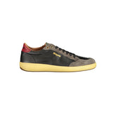 Blauer Herren-Sneaker aus schwarzem Leder