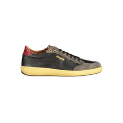 Blauer Herren-Sneaker aus schwarzem Leder