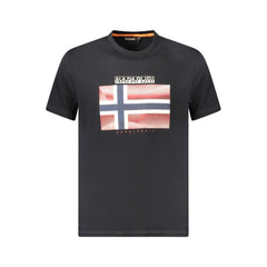 Napapijri Schwarzes Baumwoll-Herren-T-Shirt
