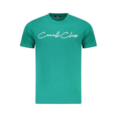 Cavalli Class Green Cotton Men T-Shirt