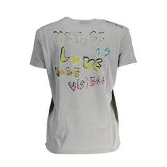 Desigual Gray Cotton Women T-Shirt