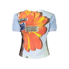 Desigual Azzurro Damen T-Shirt aus Baumwolle