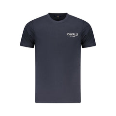 Cavalli Class Blaues Baumwoll-Herren-T-Shirt