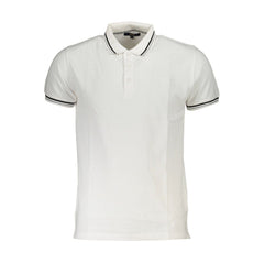 Cavalli Class White Cotton Men Polo Shirt