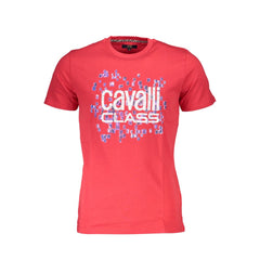 Cavalli Class Rosso Baumwoll-Herren-T-Shirt