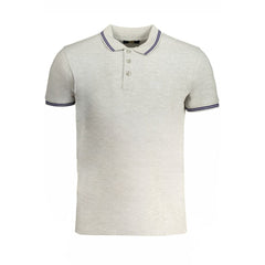 Cavalli Class Grigio Cotton Men Polo Shirt