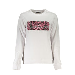 Cavalli Class Damen-Sweatshirt aus weißer Baumwolle