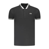 Cavalli Class Black Cotton Men Polo Shirt