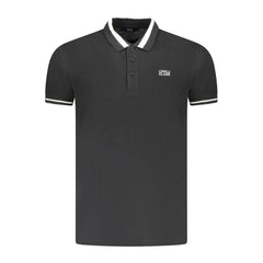 Cavalli Class Black Cotton Men Polo Shirt