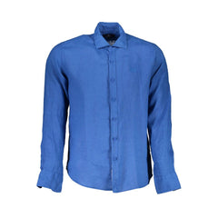 La Martina Herrenhemd aus Leinen, Blau