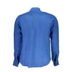 La Martina Herrenhemd aus Leinen, Blau
