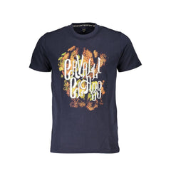 Cavalli Class Blaues Herren-T-Shirt aus Baumwolle