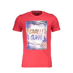 Cavalli Class Rosso Herren T-Shirt aus Baumwolle
