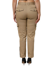 Dolce & Gabbana Braune Baumwoll-Cargohose mit schmal zulaufendem Bein
