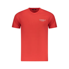 Cavalli Class Rotes Baumwoll-Herren-T-Shirt