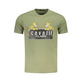 Cavalli Class Green Cotton Men T-Shirt