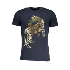 Cavalli Class Blaues Baumwoll-Herren-T-Shirt