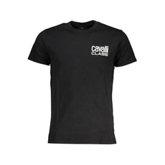 Cavalli Class Black Cotton Men T-Shirt
