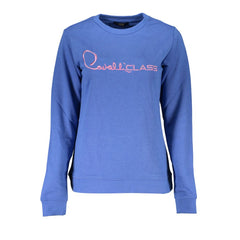 Cavalli Class Blaues Damen-Sweatshirt aus Baumwolle