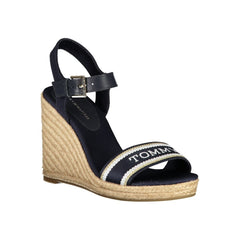 Tommy Hilfiger Damen-Keilsandalette aus blauem Leder