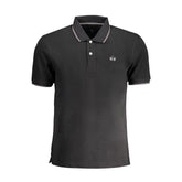 La Martina Black Cotton Men Polo Shirt
