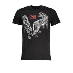 Cavalli Class Herren T-Shirt aus schwarzer Baumwolle