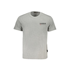 Napapijri Gray Organic Cotton Men's T-Shirt