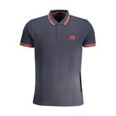 Cavalli Class Blue Cotton Polo Shirt