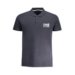 Cavalli Class Blaues Baumwoll-Polohemd für Herren
