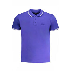 Cavalli Class Herren Polohemd aus blauer Baumwolle