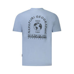 Napapijri Hellblaues Baumwoll-Herren-T-Shirt
