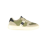 Blauer Grüner Leder Herren Sneaker