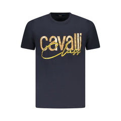 Cavalli Class Herren T-Shirt aus blauer Baumwolle