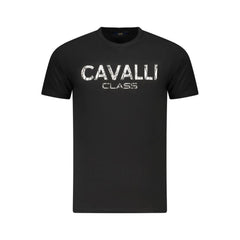Cavalli Class Black Cotton Men T-Shirt