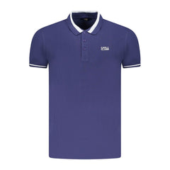 Cavalli Class Blaues Baumwoll-Polohemd für Herren