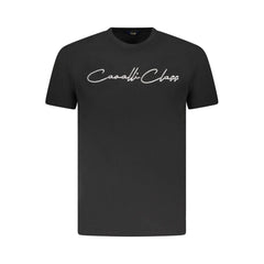 Cavalli Class Black Cotton Men T-Shirt