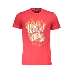 Cavalli Class Rosso Herren T-Shirt aus Baumwolle