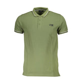 Cavalli Class Green Cotton Men Polo Shirt
