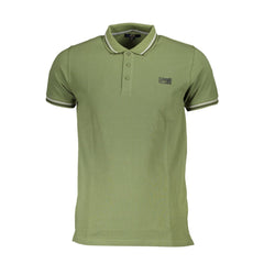 Cavalli Class Green Cotton Men Polo Shirt