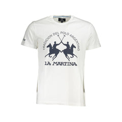 La Martina Weißes Baumwoll-Herren-T-Shirt