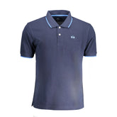 La Martina Blue Cotton Men Polo Shirt