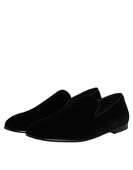 Dolce & Gabbana Schwarze Samt Slipper Formelle Schuhe